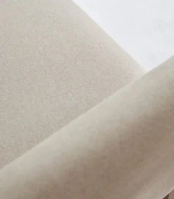 Fauteuil Bjorn in massief eiken en ecru stof, 1-zit