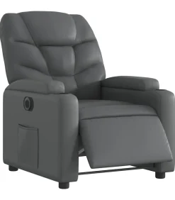 Fauteuil verstelbaar elektrisch kunstleer grijs