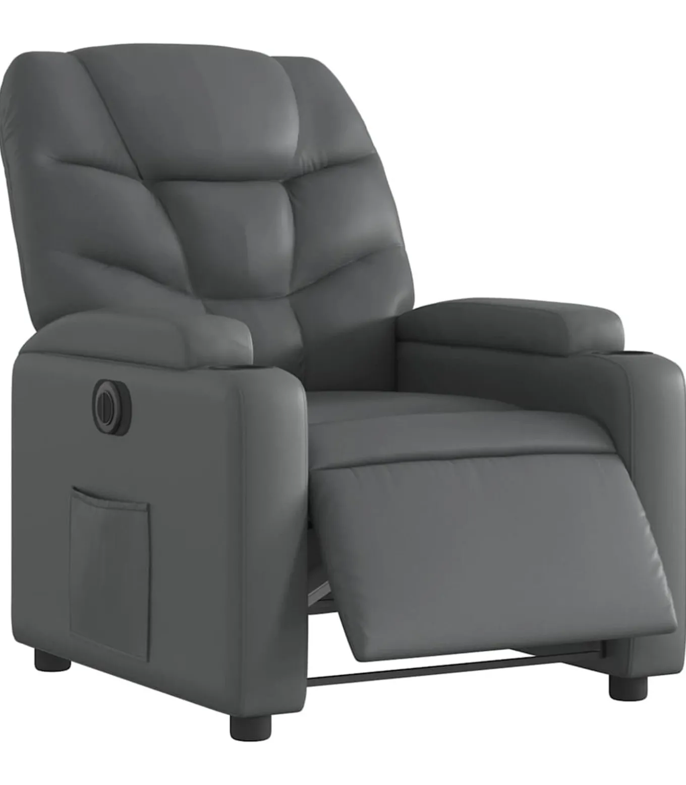 Fauteuil verstelbaar elektrisch kunstleer grijs