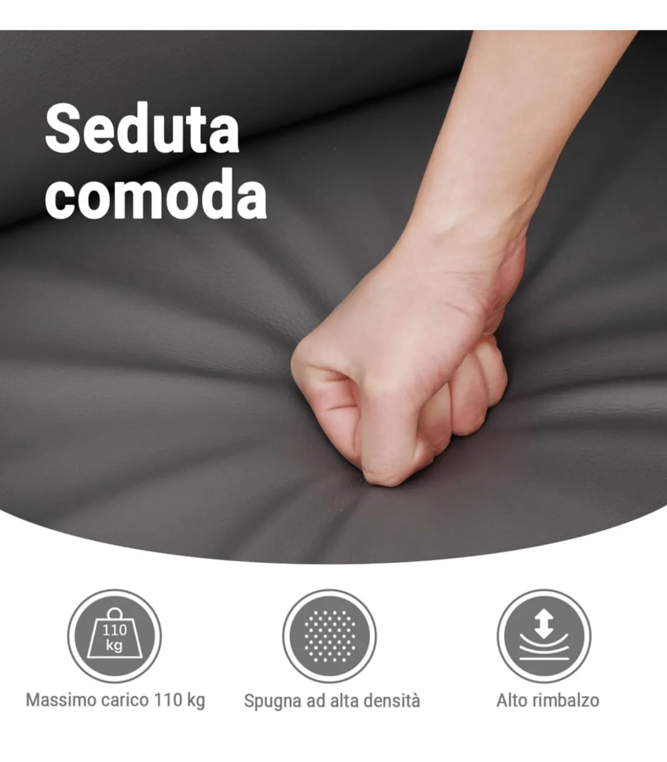 Fauteuil verstelbaar elektrisch kunstleer grijs