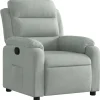 Fauteuil verstelbaar fluweel lichtgrijs