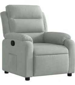 Fauteuil verstelbaar fluweel lichtgrijs