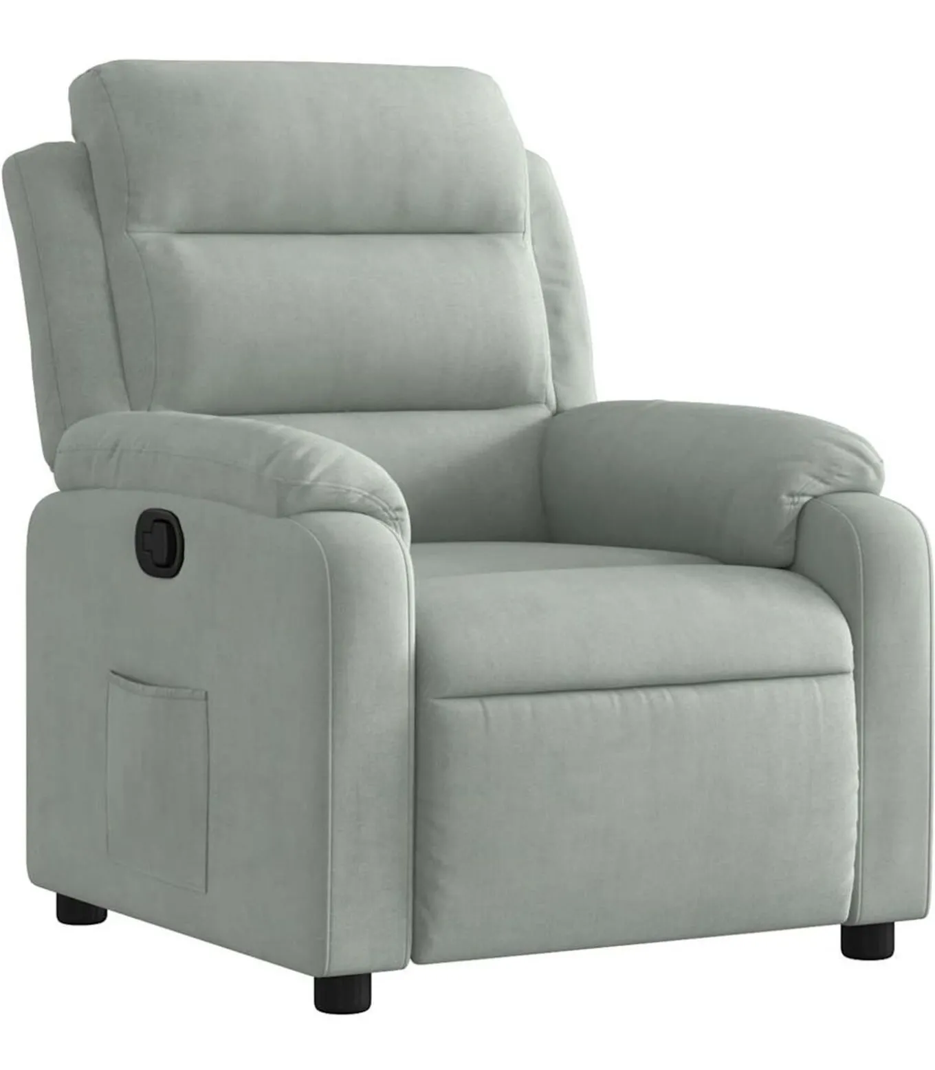 Fauteuil verstelbaar fluweel lichtgrijs