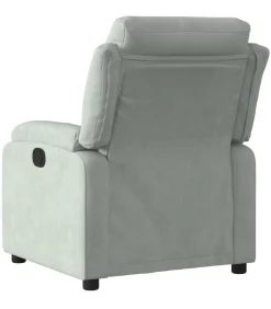 Fauteuil verstelbaar fluweel lichtgrijs