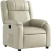 Fauteuil verstelbaar kunstleer crèmekleurig