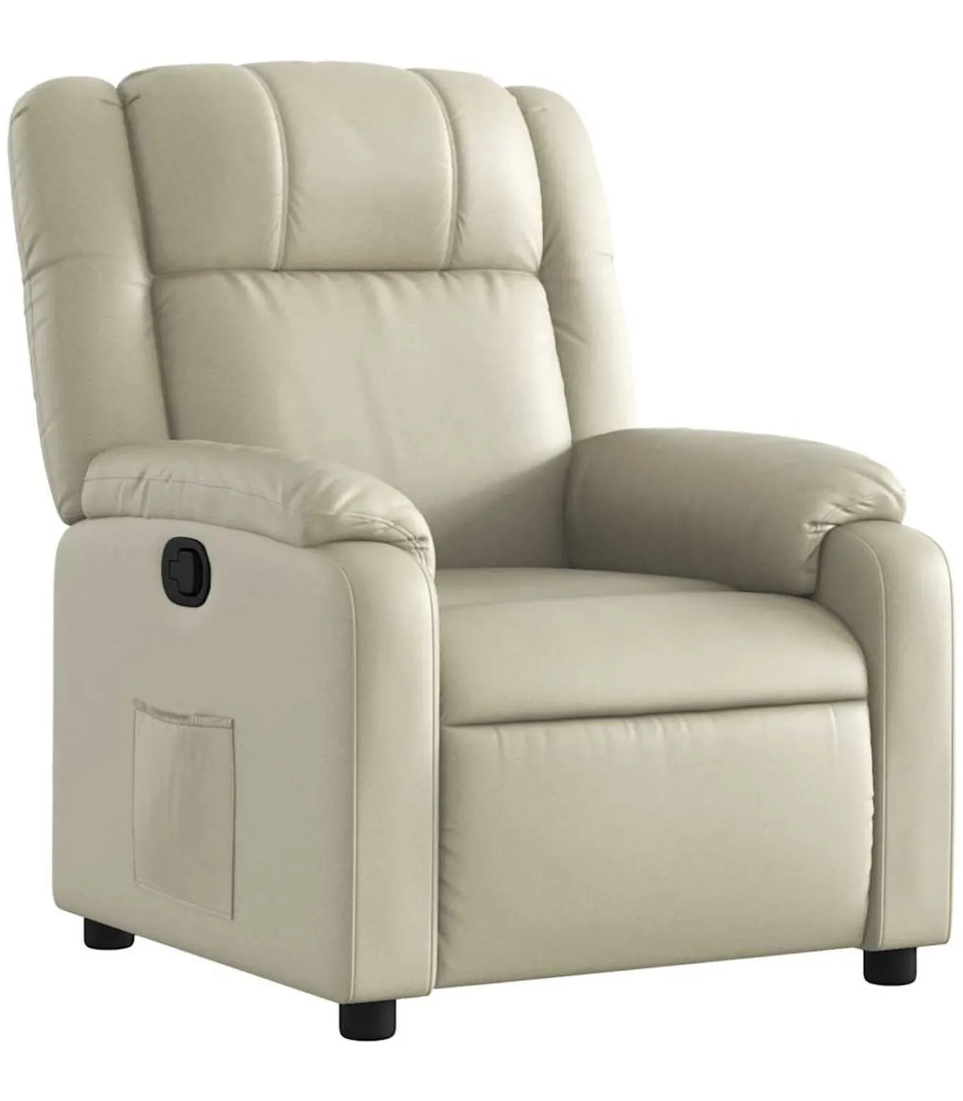 Fauteuil verstelbaar kunstleer crèmekleurig