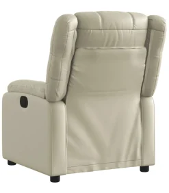 Fauteuil verstelbaar kunstleer crèmekleurig