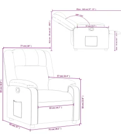 Fauteuil verstelbaar kunstleer crèmekleurig