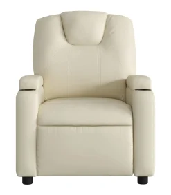 Fauteuil verstelbaar kunstleer crèmekleurig
