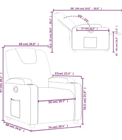Fauteuil verstelbaar kunstleer crèmekleurig