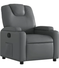 Fauteuil verstelbaar kunstleer grijs