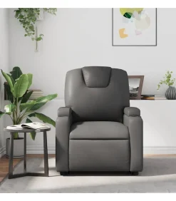 Fauteuil verstelbaar kunstleer grijs