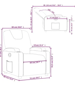 Fauteuil verstelbaar kunstleer grijs