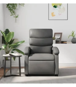 Fauteuil verstelbaar kunstleer grijs