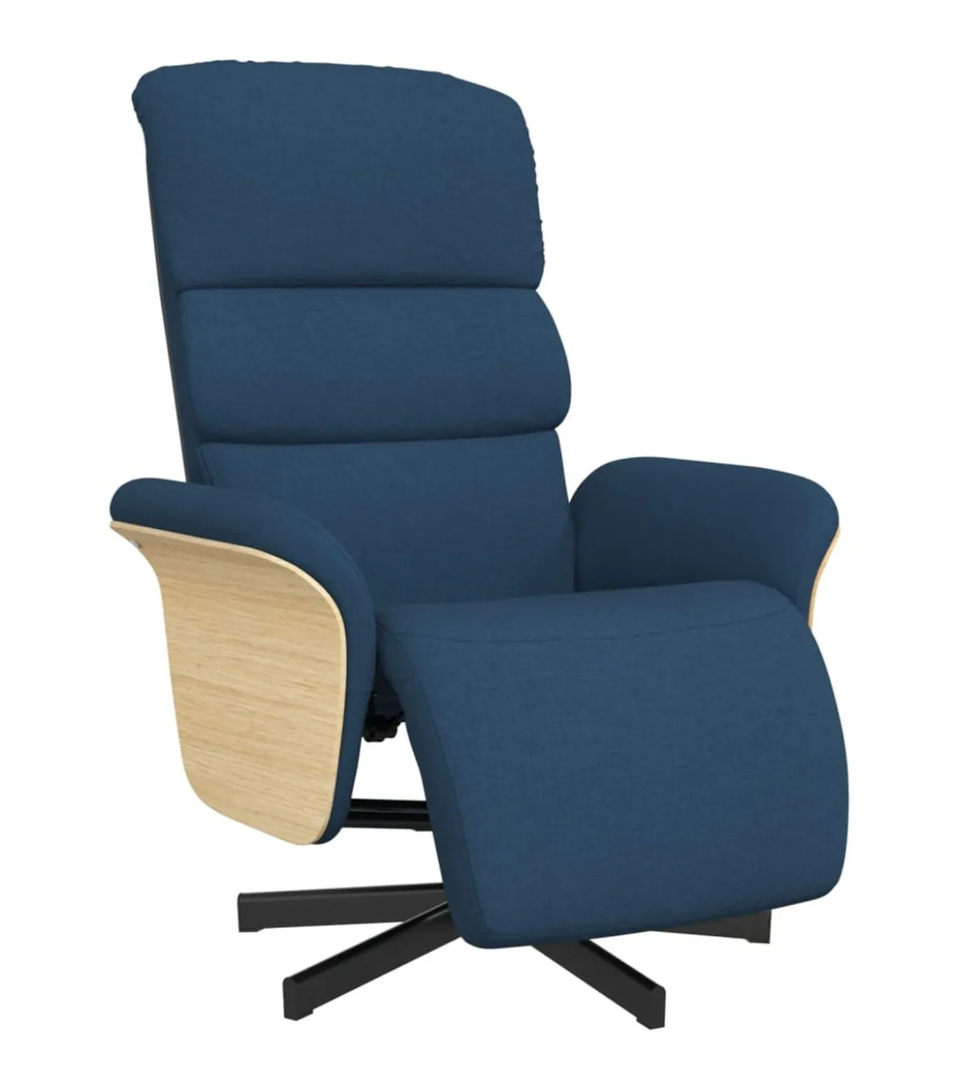 Fauteuil verstelbaar met voetensteun stof blauw