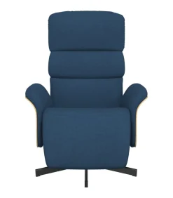 Fauteuil verstelbaar met voetensteun stof blauw
