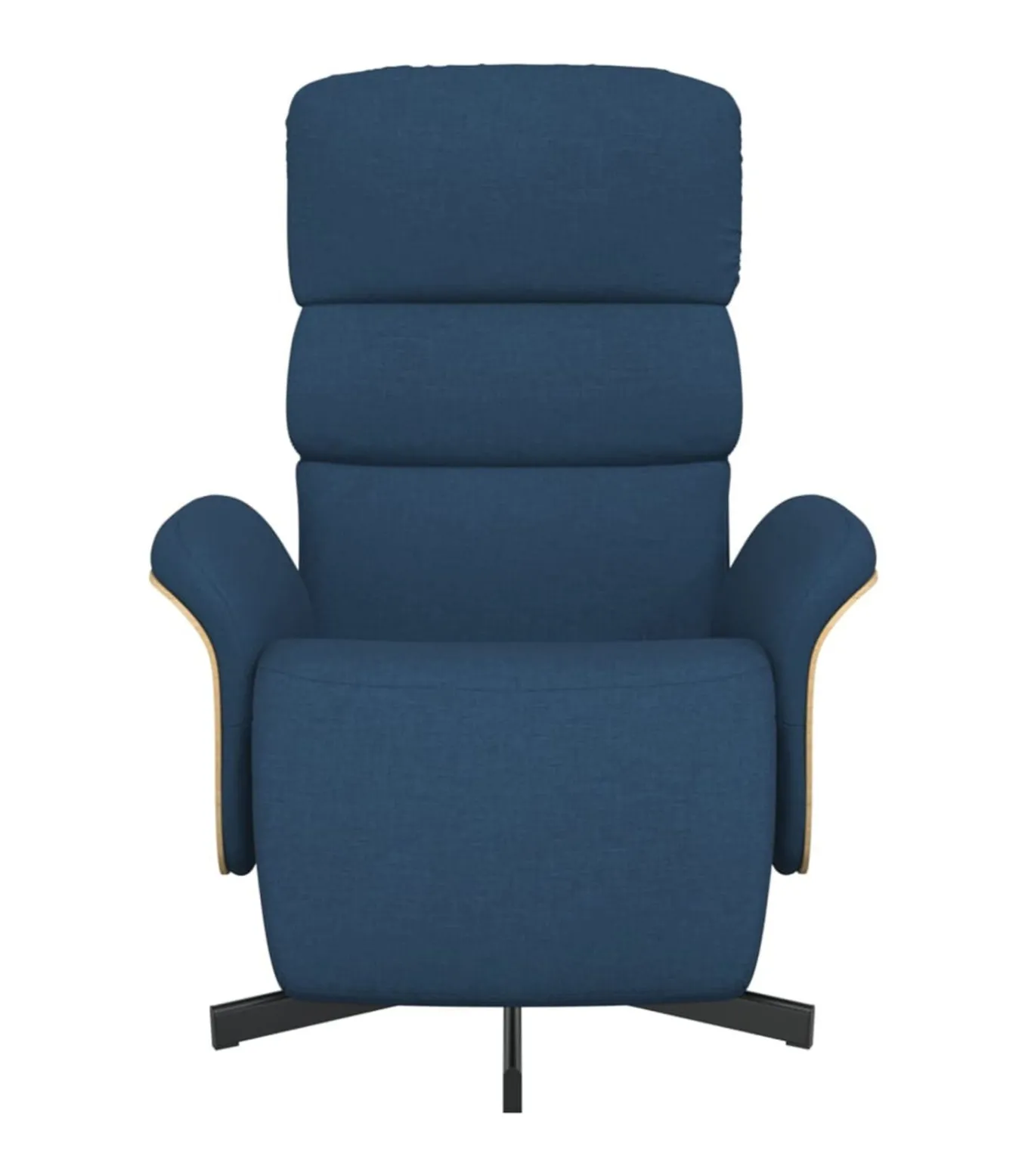 Fauteuil verstelbaar met voetensteun stof blauw