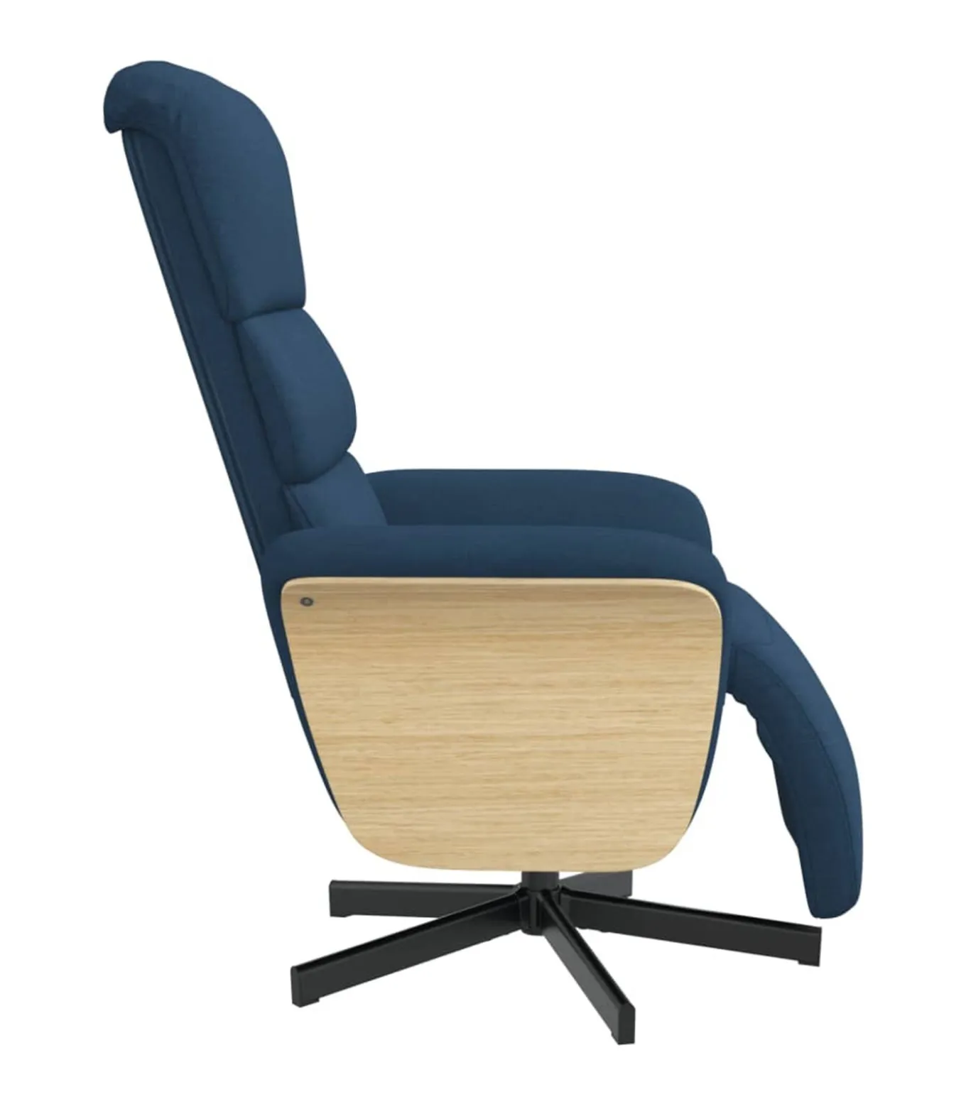 Fauteuil verstelbaar met voetensteun stof blauw