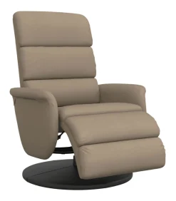 Fauteuil verstelbaar met voetensteun kunstleer cappuccinokleur