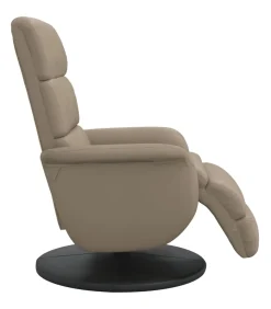 Fauteuil verstelbaar met voetensteun kunstleer cappuccinokleur