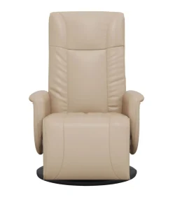 Fauteuil verstelbaar met voetensteun kunstleer cappuccinokleur