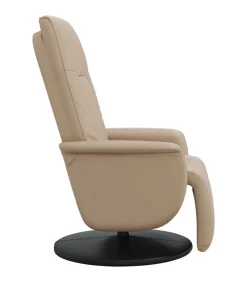 Fauteuil verstelbaar met voetensteun kunstleer cappuccinokleur