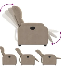 Fauteuil verstelbaar microvezelstof taupe