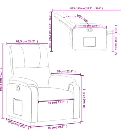 Fauteuil verstelbaar microvezelstof taupe
