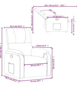 Fauteuil verstelbaar microvezelstof crèmekleurig
