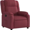 Fauteuil verstelbaar stof wijnrood