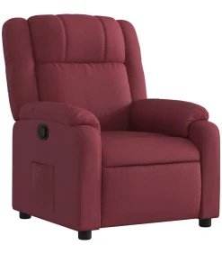Fauteuil verstelbaar stof wijnrood