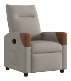 Fauteuil verstelbaar stof taupe