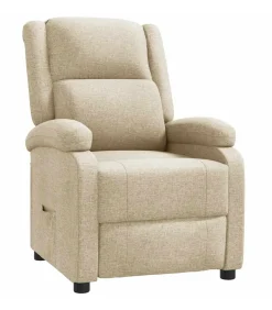 Fauteuil verstelbaar stof crèmekleurig