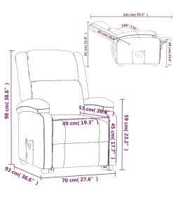Fauteuil verstelbaar stof crèmekleurig
