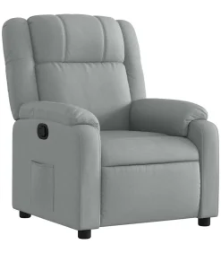 Fauteuil verstelbaar stof lichtgrijs