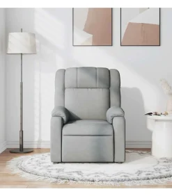 Fauteuil verstelbaar stof lichtgrijs