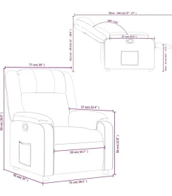 Fauteuil verstelbaar stof lichtgrijs