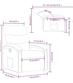 Fauteuil verstelbaar stof lichtgrijs