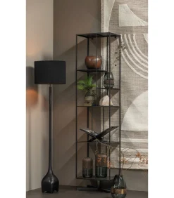 Foss Lampenvoet - Aluminium - Antiek Zwart/Bruin - 129x18x18