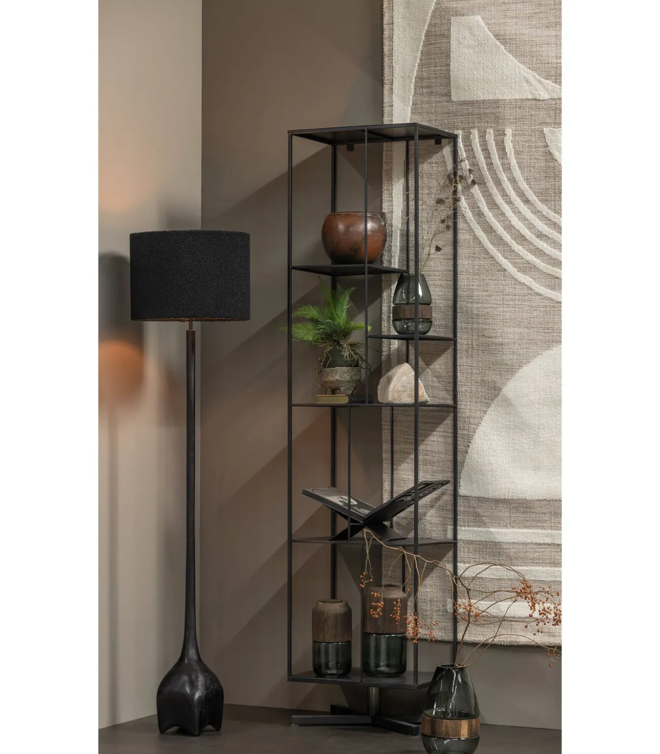 Foss Lampenvoet - Aluminium - Antiek Zwart/Bruin - 129x18x18