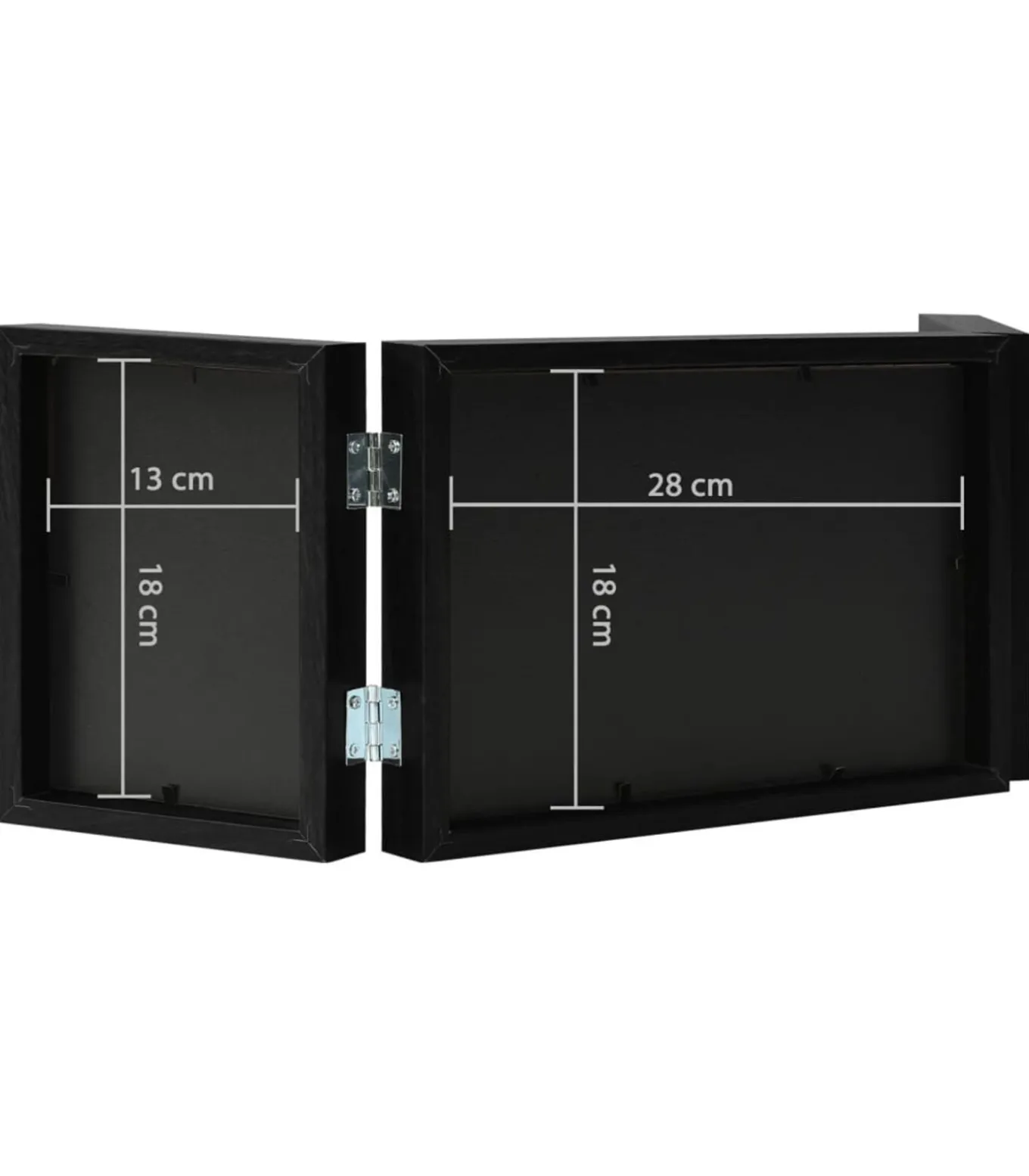 Fotolijst drieluik 28x18 cm+2x(13x18 cm) zwart