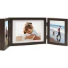 Fotolijst drieluik 28x18 cm+2x(13x18 cm) bruin