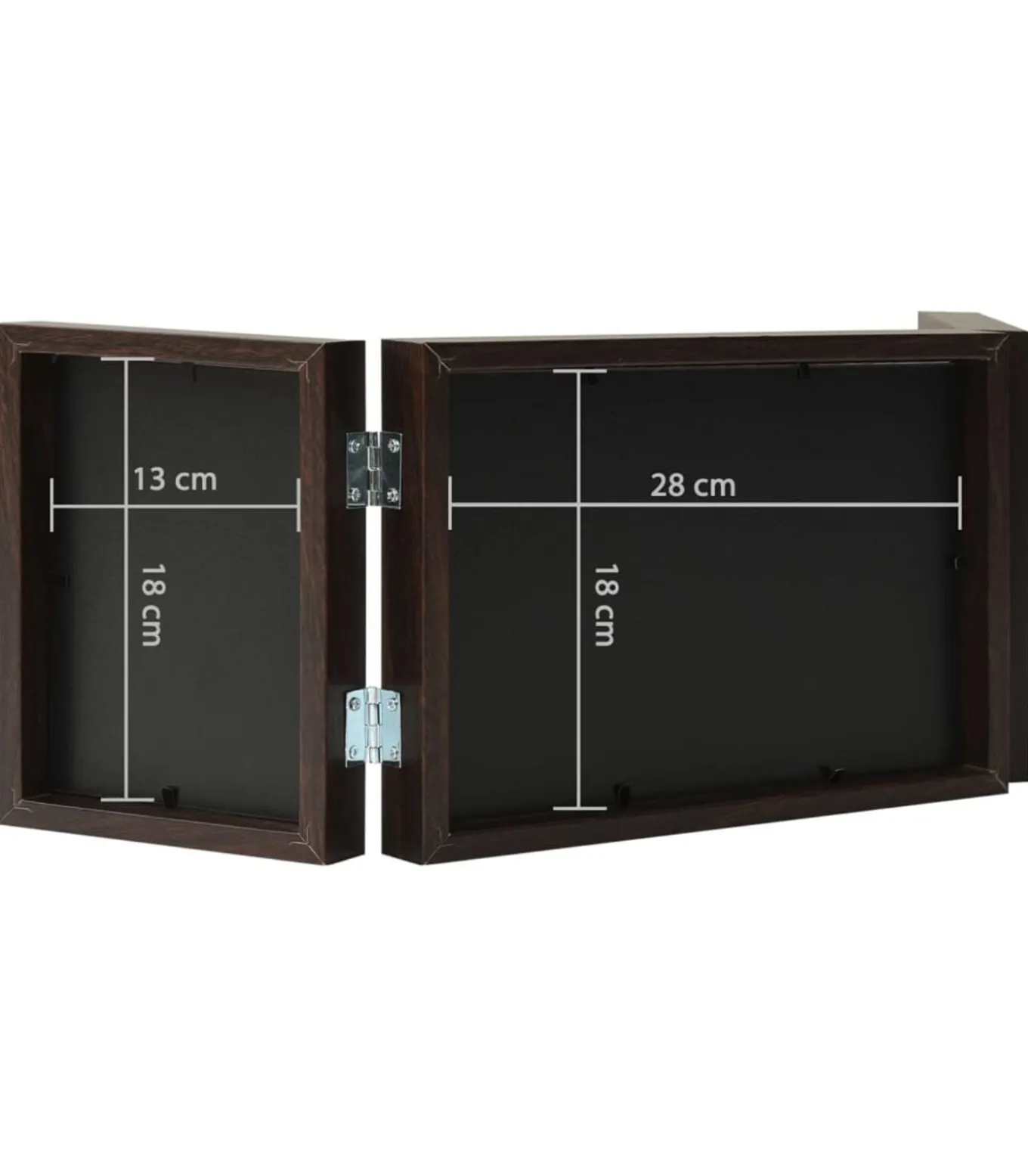 Fotolijst drieluik 28x18 cm+2x(13x18 cm) bruin
