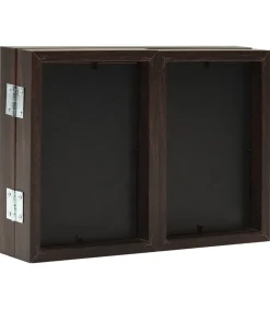 Fotolijst drieluik 22x15 cm+2x(10x15 cm) donkerbruin