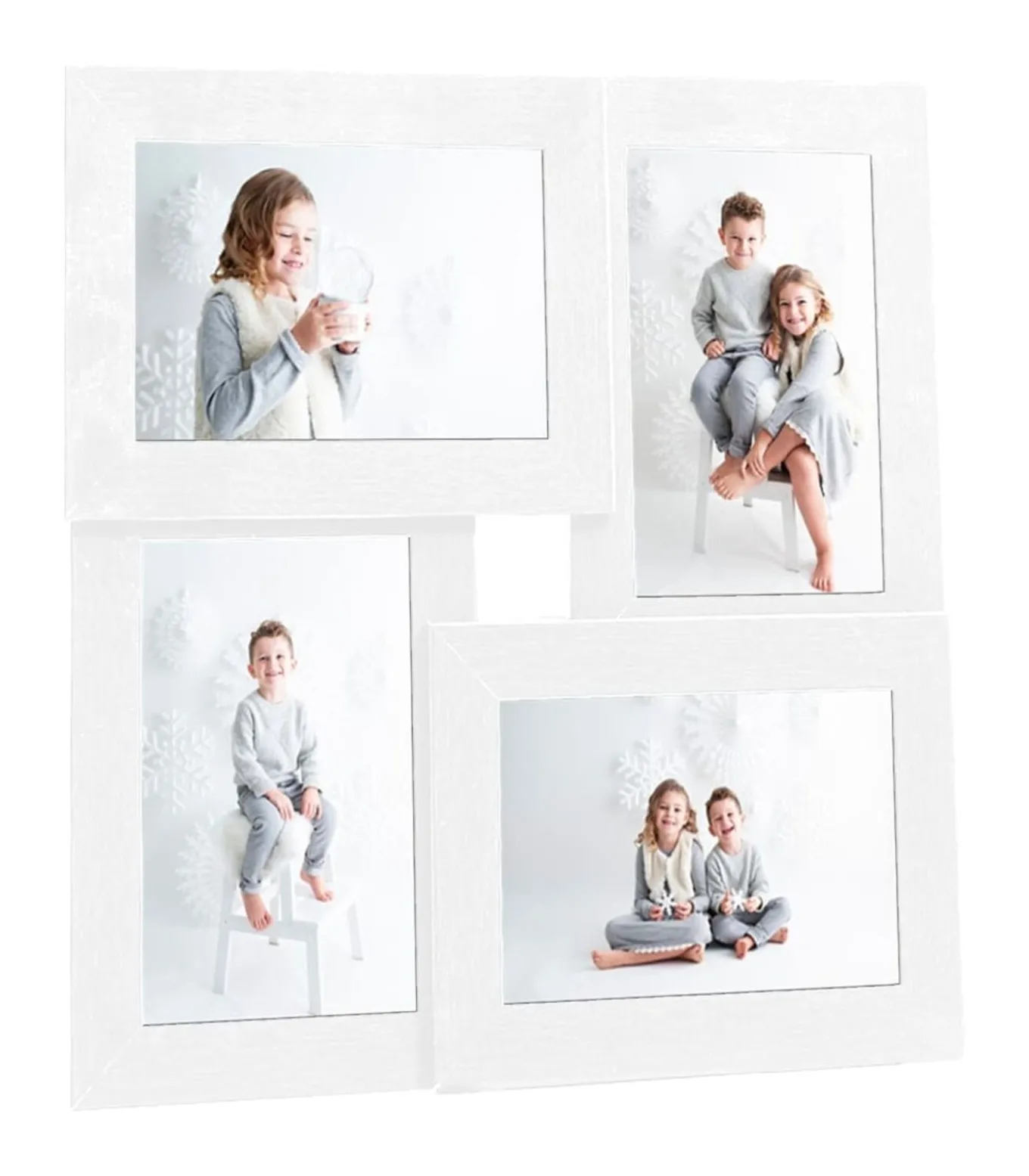 Fotolijst voor 4x(10x15 cm) foto MDF wit