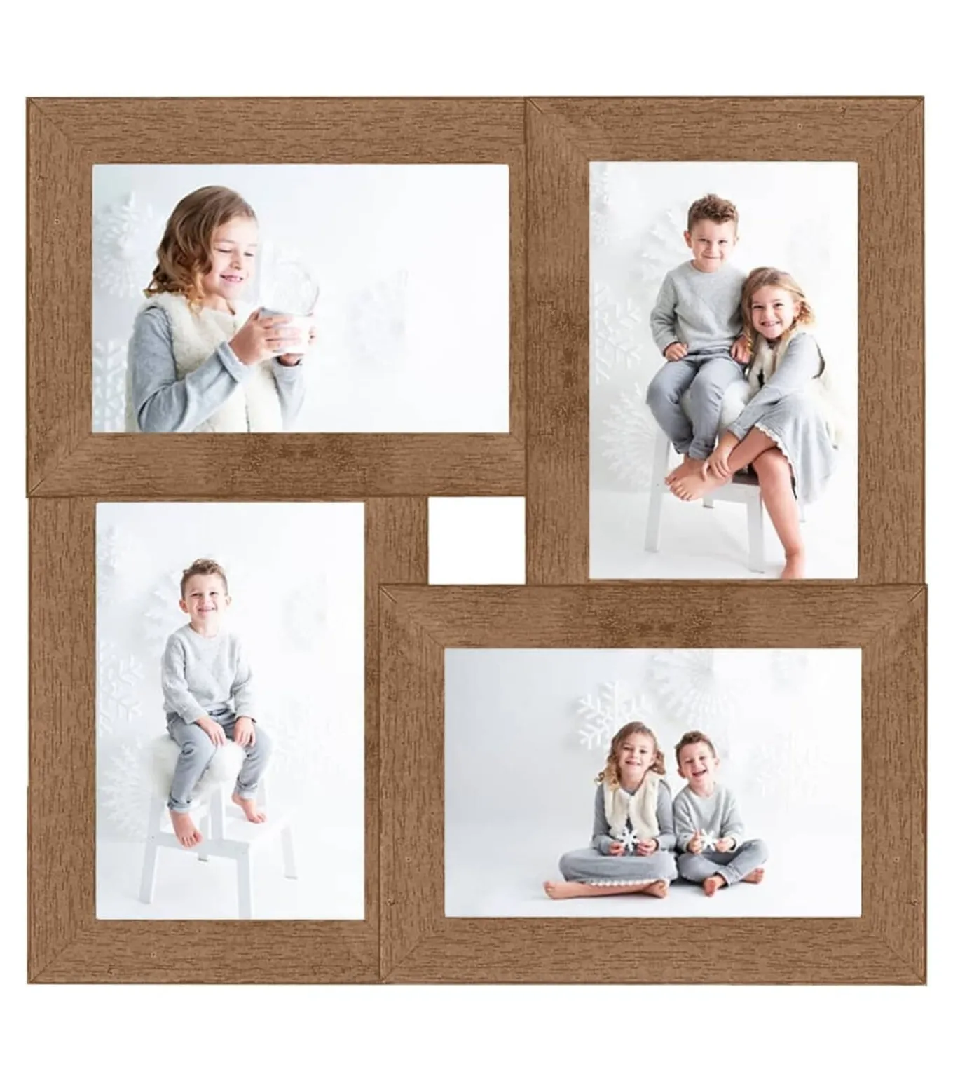 Fotolijst voor 4x(13x18 cm) foto MDF lichtbruin