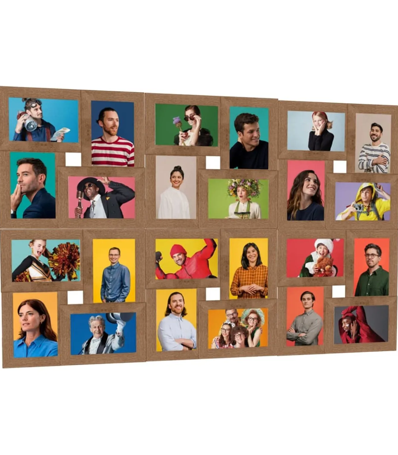 Fotolijst voor 24x(13x18 cm) foto MDF lichtbruin