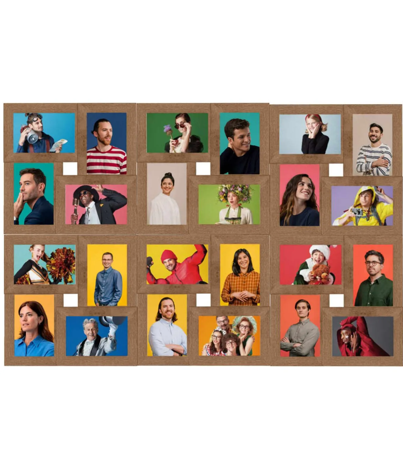 Fotolijst voor 24x(13x18 cm) foto MDF lichtbruin