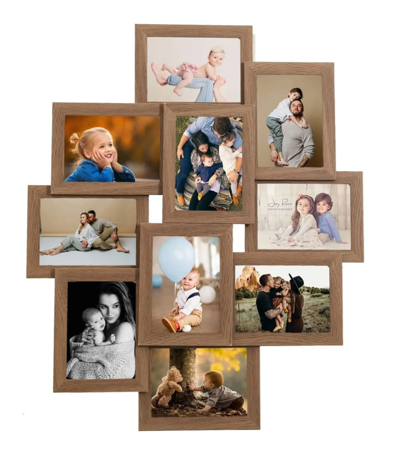 Fotolijst voor 10x(10x15 cm) foto MDF lichtbruin