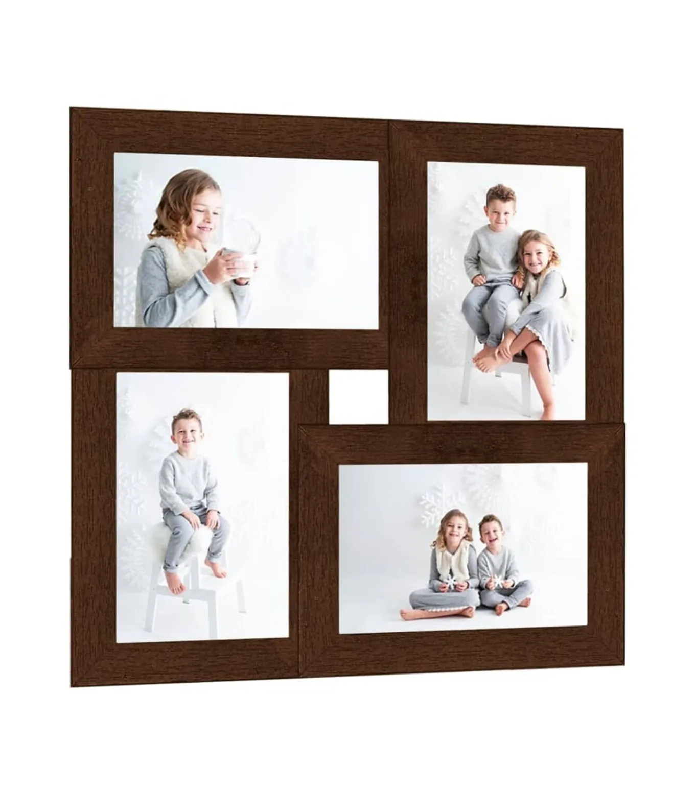 Fotolijst voor 4x(13x18 cm) foto MDF donkerbruin